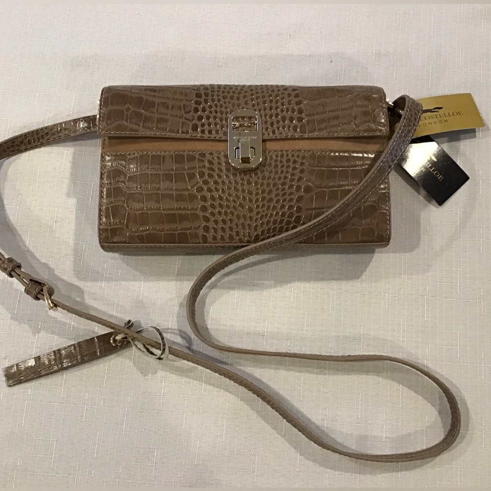 NEW Paul Costelloe London Croc Crossbody Purse